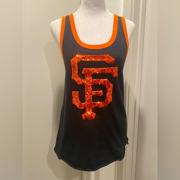 PINK Victoria's Secret Tops - Victoria's Secret VS PINK San Francisco SF Giant Black & Orange Sequin Tank Top
